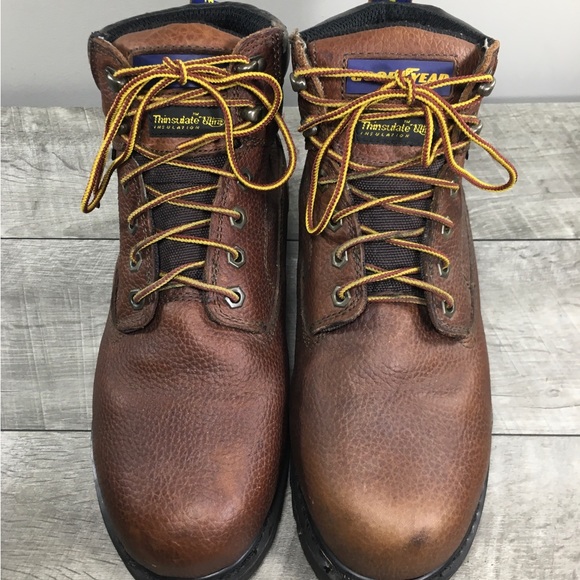 Goodyear GY6393 Lace Up Leather Steel Toe Waterproof Insulated Mens Boots Size 9 - Picture 4 of 11